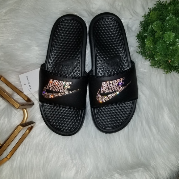 New custom Rose gold bling Nike Slides - Picture 6 of 6